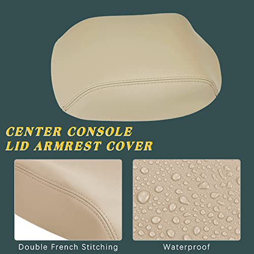 A ABIGAIL Center Console Armrest Cover Compatible with 2009 2010 2011 2012 2013 2014 2015 Honda Pilot Auto Leather Suture Console Lid Cover Replacement (Beige) by A ABIGAIL - Image 3