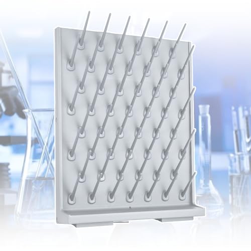 Égouttoir en PP de laboratoire, support de séchage pour béchers pour tubes à essai, angle de 35 ° pour évacuer rapidement l'eau, conception détachable, avec tuyau de vidange, 27/52 pièces,B-White