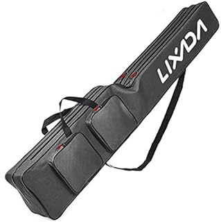 Lixada Fishing Rod Bag, Double Layer Tackle Storage Bag 130cm Large Capacity Fishing Pole Bag