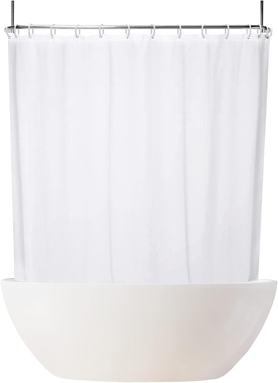 zokyer Clawfoot Tub Shower Curtain Wrap Around Round 180x70 Inch Bathtub Extra Wide Surround All White Claw Foot Bathroom Panel Polyester Fabric Hooks 31 Pack