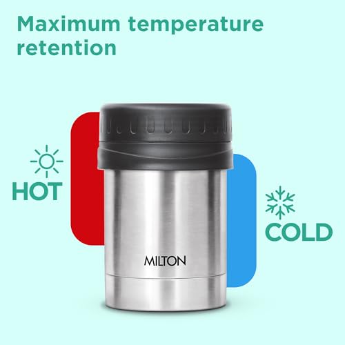 Image of Milton Soup Flask Deluxe 350 Thermosteel I 100% Leak Proof I Premium SS304 Stainless Steel I Vacuum Insulated I Thermos for Soup, Tea, Coffee, 340ml, Silver