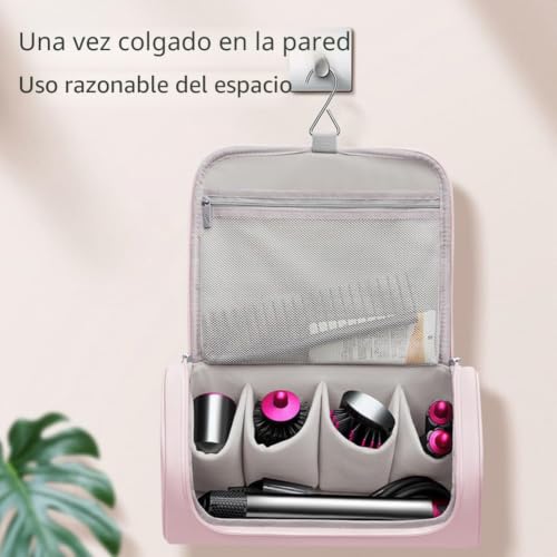 Organizador de viaje para Airwrap y Supersonic: funda impermeable portátil rosa con gancho 6