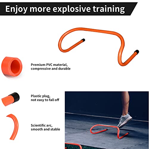 Tnzmart Agility Ladder And Sport Hurdles Training Set With 10 Plastic Sport Cones Adjustable Ladder For Training (Orange，6 Hurdles) #TOP4