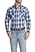 Price comparison product image ELY CATTLEMAN Men's Long Sleeve Textured Plaid Western Shirt Button, Navy, Medium