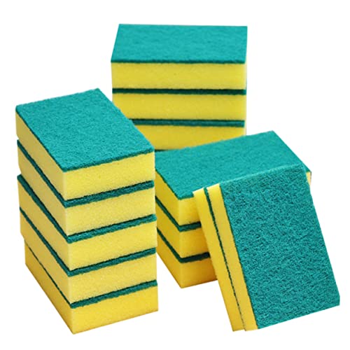 minkissy 11x7x3cm Cleaning Brush Pot Sponge Dish Sponge Scouring Pads 15pcs Set for Kitchen Bathroom Cleaning