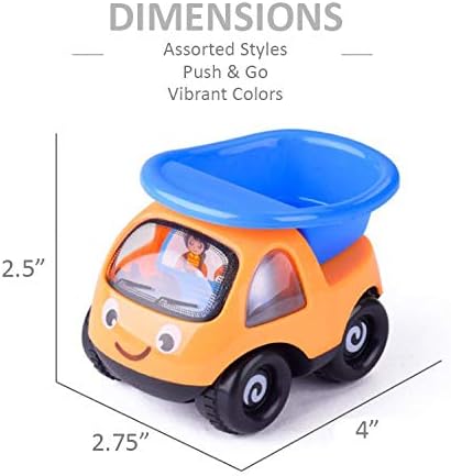 Miniatura 4 de Liberty Imports Juego de 6 autos de juguete de construcción de dibujos animados, camiones y vehículos de rescate de construcción, juguetes para