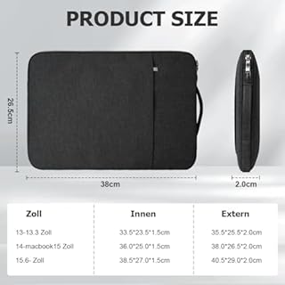 Flintronic Custodia per Laptop da 14 Pollici, Sleeve per Laptop, Impermeabile Custodia Borsa Custodia Protettiva Compatibile con MacBook Pro/Acer/Dell/Lenovo/HP/Samsung/Sony/Asus, 14 Pollici -Nero