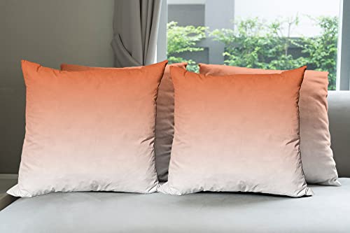 Ambesonne Ombre Decorative Throw Pillow Case Pack Of 4, Scorching Sunset In The Hot Desert Inspired Dusk Orange Ombre Digital Art Design Print, Cushion Cover For Couch Living Room Car, 18", Orange #TOP12