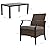 Grand Patio 7-Piece Outdoor Dining Set, Traditional Wicker Patio Furniture for 6, E-Coated Dining Chairs with Cushions, Wood-Look Table with Umbrella Hole, Perfect for Patio, Backyard, Deck, or Garden