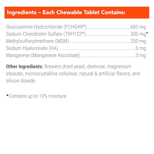 Image of Nutramax Cosequin for Dogs Joint Health Supplement, Contains Glucosamine for Dogs, Plus Chondroitin, MSM and HA, Supports Healthy Joints, Chewable Tablets, 150 Count