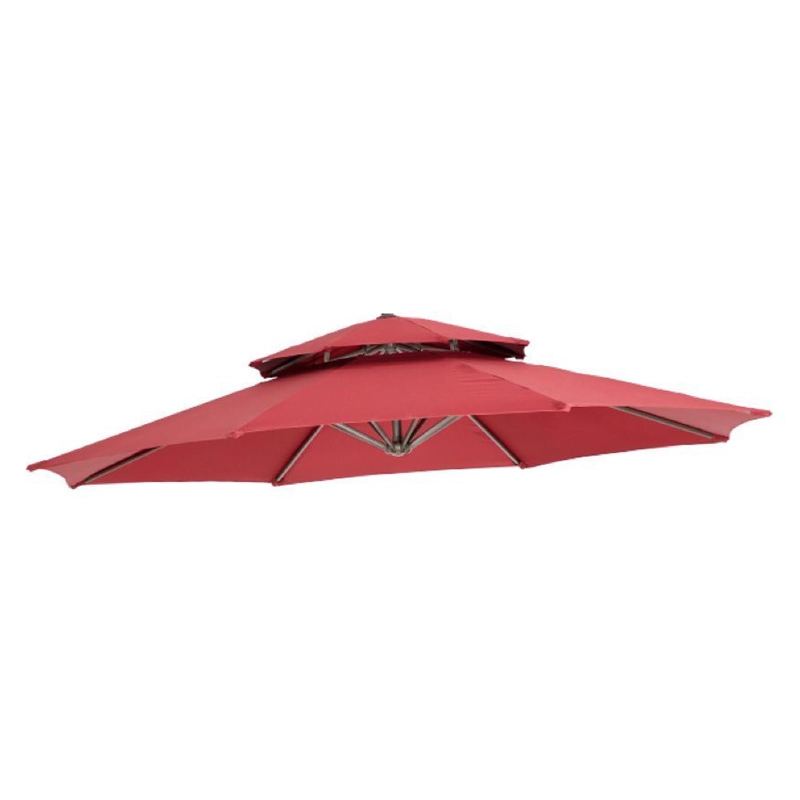 Parasol de remplacement rouge 2,7m pour 8 baleines, toile imperméable jardin