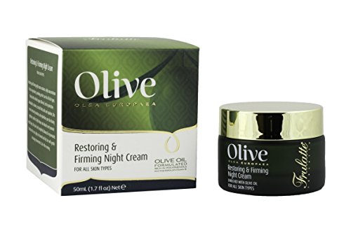 Olive Restoring & Firming Night Cream by Frulatte with Certified Organic Olive Oil rich in antioxidants. For all skin types 1.69 fl oz
