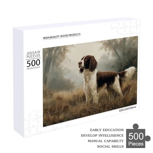 Rompecabezas de 500 piezas de perro Springer Spaniel para decorar tu salón 4