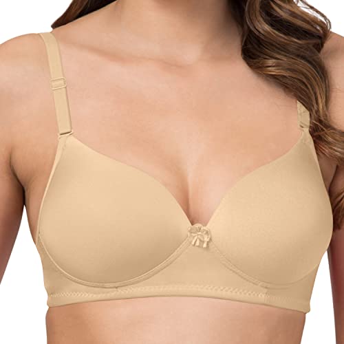 Image of Tweens - Heavily Padded Semi Push-Up Bra - Polyamide Fabric - 3 /4th Coverage, Wireless, Multiway Straps, Seamless - Everyday T-Shirt Bra