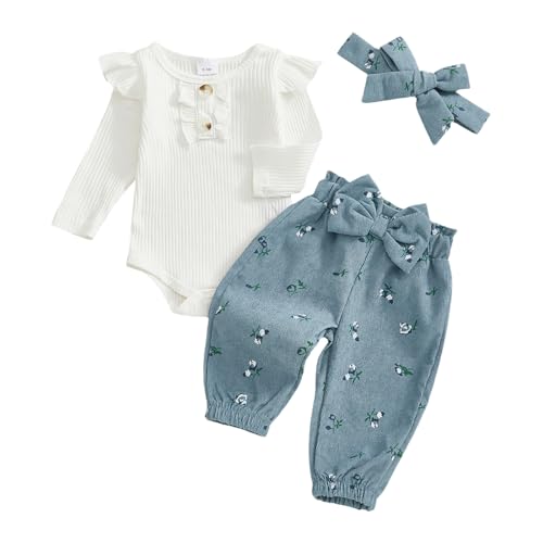 fhutpw Newborn Baby Girl Clothes 3pcs Outfit Set
