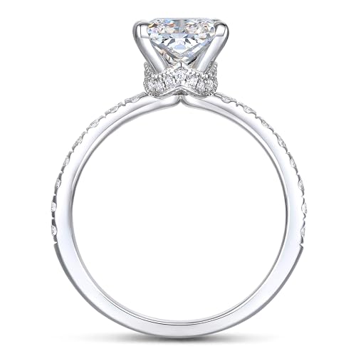 Moissanite Rings D Color 3 Carat Moissanite Radiant Cut Moissanite Engagement Ring for Women2