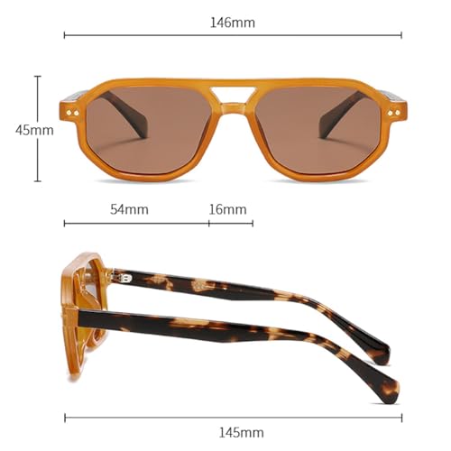 Lunettes de soleil rétro polygone mixtes avec verres dégradés de protection UV400