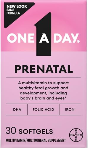 One A Day Prenatal Vitamins- Folic Acid, Iron, Omega- 3 (DHA), Pregnancy Vitamins for Women, Prenatal Multivitamin for Mom and Baby Support, Pregnancy Must Haves 30 Ct (Packaging May Vary) - image 1