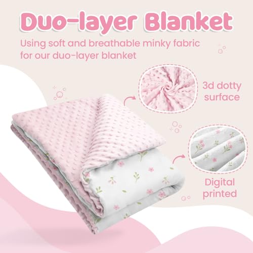 Image of SANDJEST Floral Minky Blanket 30 x 40 Inches, Gift for Christmas Birthday