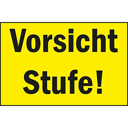 Preisvergleich Produktbild Warnschild "Vorsicht Stufe!" / 300x200 mm / gelb / schwarz / 1 Stück