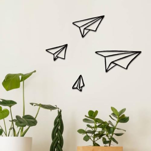 4 PCE Airplane Wall Art –Paper Planes Nursery Decor,Eco-Friendly Airplane Decor, Aviation Wall Art for Christmas, Halloween, or Thanksgiving