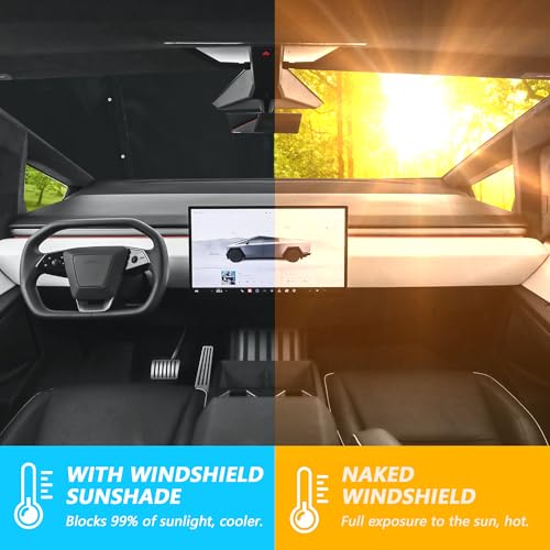 RERPRO Windshield Sun Shade for 2024-2026 Tesla Cybertruck Accessories by RERPRO - Used condition - Image 3