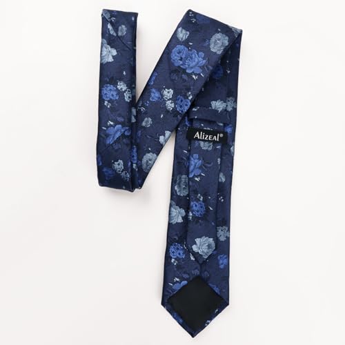 Image of Alizeal Mens 3.15'' Colorful Flower Pattern and handkerchief Necktie Set