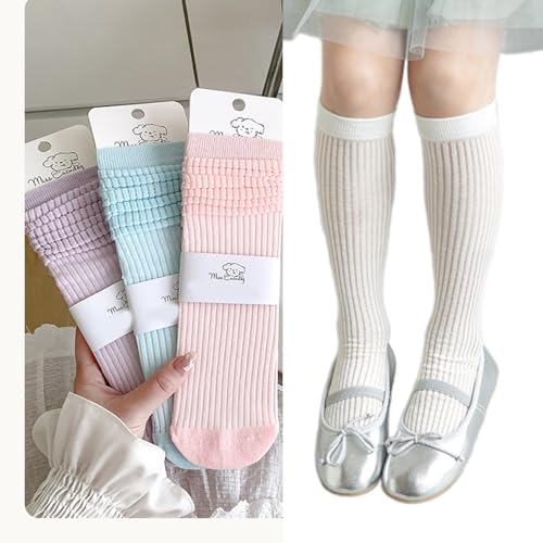 Knee Length Cotton Socks for Girls Soft Breathable Daily Wear Socks Breathable Design Comfortable for Kids 3-13 Years2