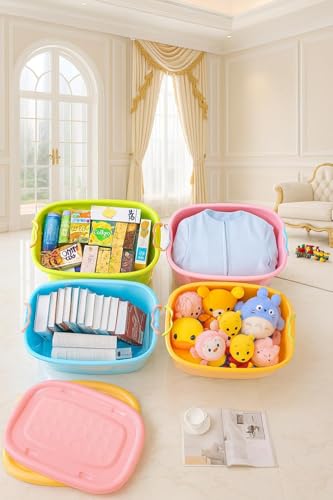 Image of 25 Liters /Toy Storage Box Large Size /Toy Storage Organiser /Toy Basket Storage Box for Kids Big Size Storage Container Box Stackable /Wheels /Locking Lid & Handle (PACK OF 1)