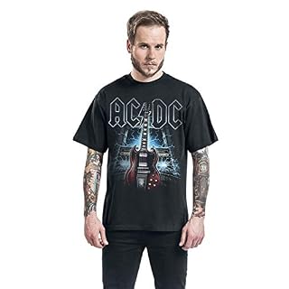 AC/DC High Voltage Guitar Homme T-Shirt Manches Courtes Noir Regular/Coupe Standard - Les Beatles, Paul McCartney, John Lennon, RIngo Starr, George Harrison AC/DC High Voltage Guitar Homme T-Shirt Manches Courtes Noir Regular/Coupe Standard – Image 4