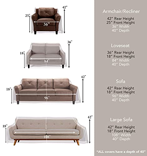Covers For The Home Clear Vinyl Furniture Protector - Sofa Cover - 96" W X 40" D X 42" H Rear, 18" H Front #TOP4