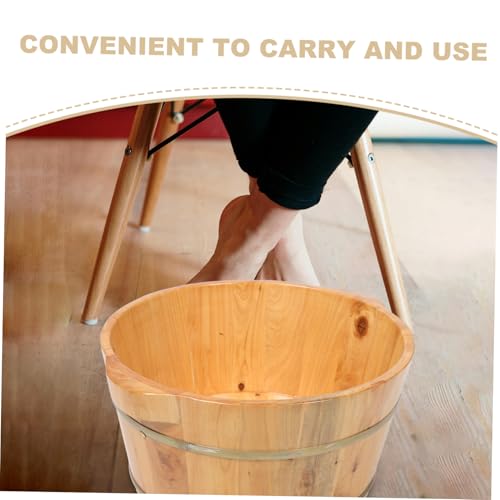 Cubeta de madera para baño de pies con asas ergonómicas miniatura 3
