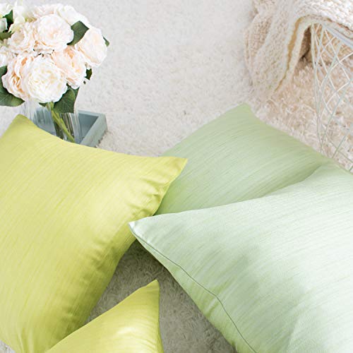 Image of The White Petals Light Green Throw Pillow Covers for Sofa, Couch & Bed (20x20 inch, Pack of 2)