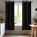 Deconovo Room Darkening Noise Reducing Thermal Insulated Grommet Window Blackout Curtains for Living Room 2 Curtain Panels Pair Black 42x63 Inch