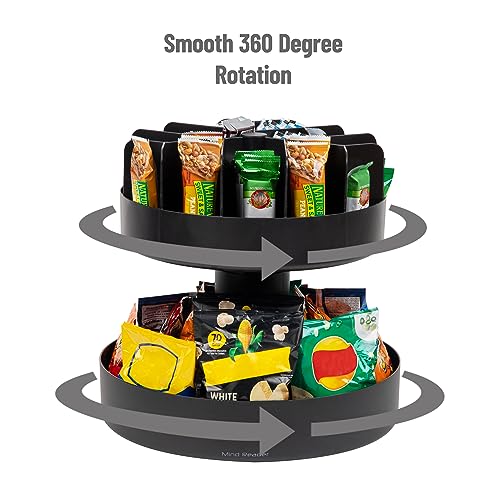 Mind Reader Cup and Condiment Station, Snack Carousel Set, Countertop Organizer, Pantry, 17.875"Lx9.5"Wx6.625"H, 2 Pcs., Black by Mind Reader - Image 4