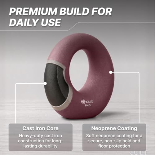 Image of Cult Moon Kettlebell 6 Kg with Neoprene Coating, Cast Iron Core, Wide Handle & Stable Base for Strength Training & Home Workouts