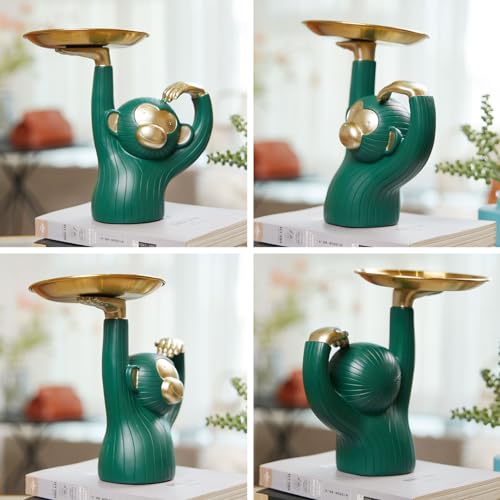 Estatua Mono con Jarro para Dulces y Galletas 8.1 pulgadas miniatura 2