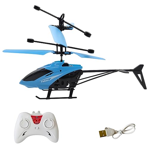 Image of Exceed Helicopter Remote Control and Hand Sensor Charging Helicopter Toys with 3D Light Toys for Boys Kids (Blue)