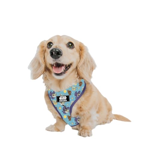 Sassy Woof Dog Adjustable Harness - Star Wars™ The Mandalorian™ - XS, Breathable Mesh, No Pull Design with Two D-Rings, Patented Design, Perfect for Small Dogs and Puppies
