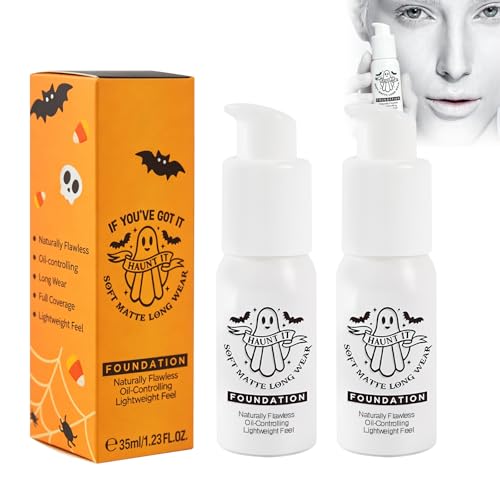Image of Xivicii 2Pcs White Foundation Makeup, Full Coverage Liquid Foundation for Goth Clown Make Up, Daily,Cosplay, Halloween Makeup