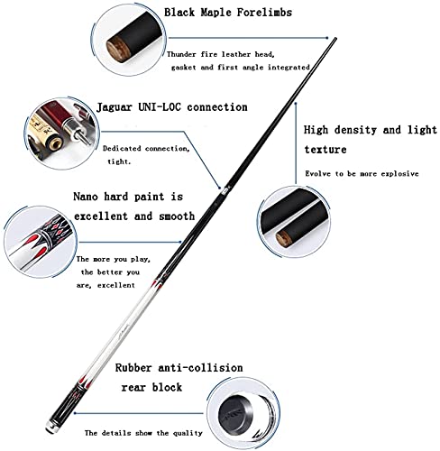 Taco de billar maple 57 pulgadas negro con estuche miniatura 4