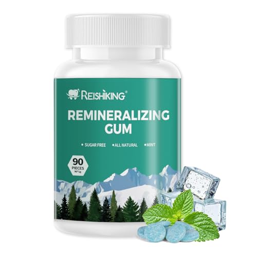 REMINERALIZING GUM (90 Pieces) | Teeth Remineralization, Sugar-Free Chewing Gum with Xylitol | Mint Flavor | 1PCS