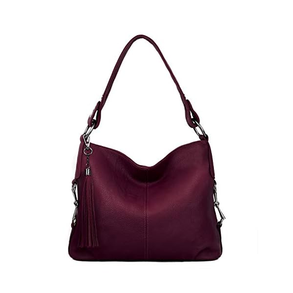 YALUXE Women's Stylish Genuine Leather Tote Travel Shoulder Bag Handle Bags for Women - Image 4