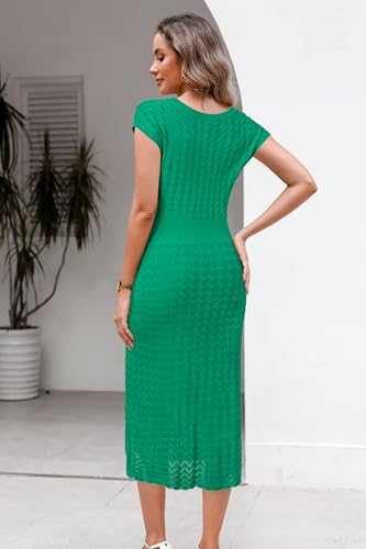 Image of Newshows Women's Hollow Slim Summer Fall Church Work Casual Sweater Dress