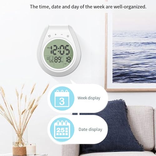 Reloj LCD con termómetro digital y cuenta regresiva para el hogar 7