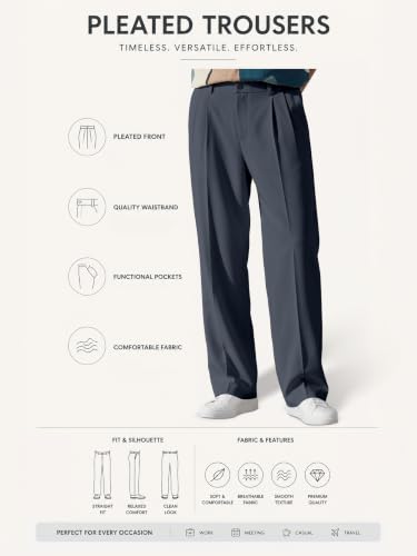 Image of FTX Men's Korean Style Casual Trouser | Premium Lycra Stretch Fabric | Smart Regular Fit | 2 Side Pockets | Comfortable Stretchable Everyday Wear Pants