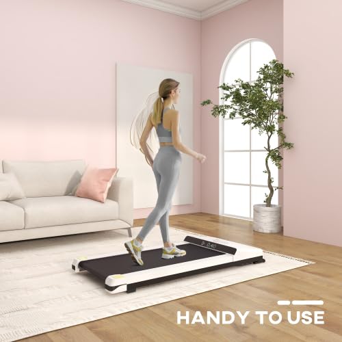 Image of Walking Pad Treadmill Under Desk Ultra-Quiet | Portable Foldable Wheels Remote Control | LED Display 264 lbs Capacity | Small Spaces Home Office Walking Fitness