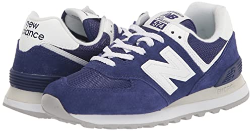 New Balance Tênis masculino 574 V2, Azul/branco, 8