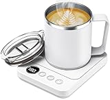 Coffee Mug Warmer & Mug Set for Desk, Electric 36w Coffee Cup Warmer with Auto Shut Off, Timer. Smart Cup Mug Heater with 16oz Cup for Warming and Heating Coffee, Beverage, Candles, Tea, Cocoa, White