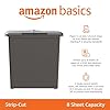 Amazon Basics 8-Sheet Strip Cut Paper Shredder for Home and Office, CD/Credit Card Shredder, 3.4 Gallon Bin, Black